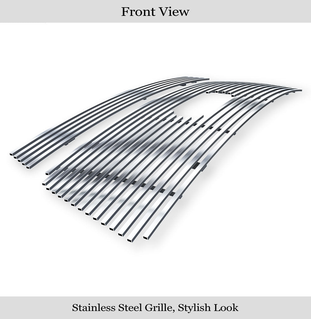 APS GR06FGH58S Main Upper & Lower Bumper Stainless Steel Billet Grille Fits 2006-2008 Ford F-150
