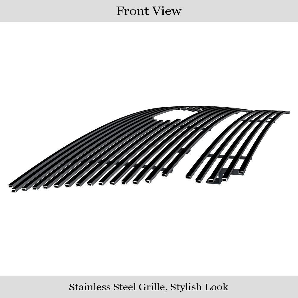 APS GR06FGI94J Main Upper & Lower Bumper Black Stainless Steel Billet Grille Fits 2004-2005 Ford F-150