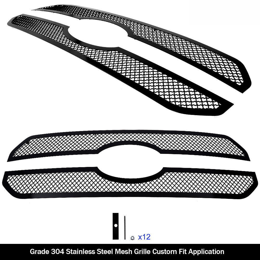 APS GR06GEA95K Main Upper Black Wire Mesh Grille Fits 2021-2023 Ford F-150