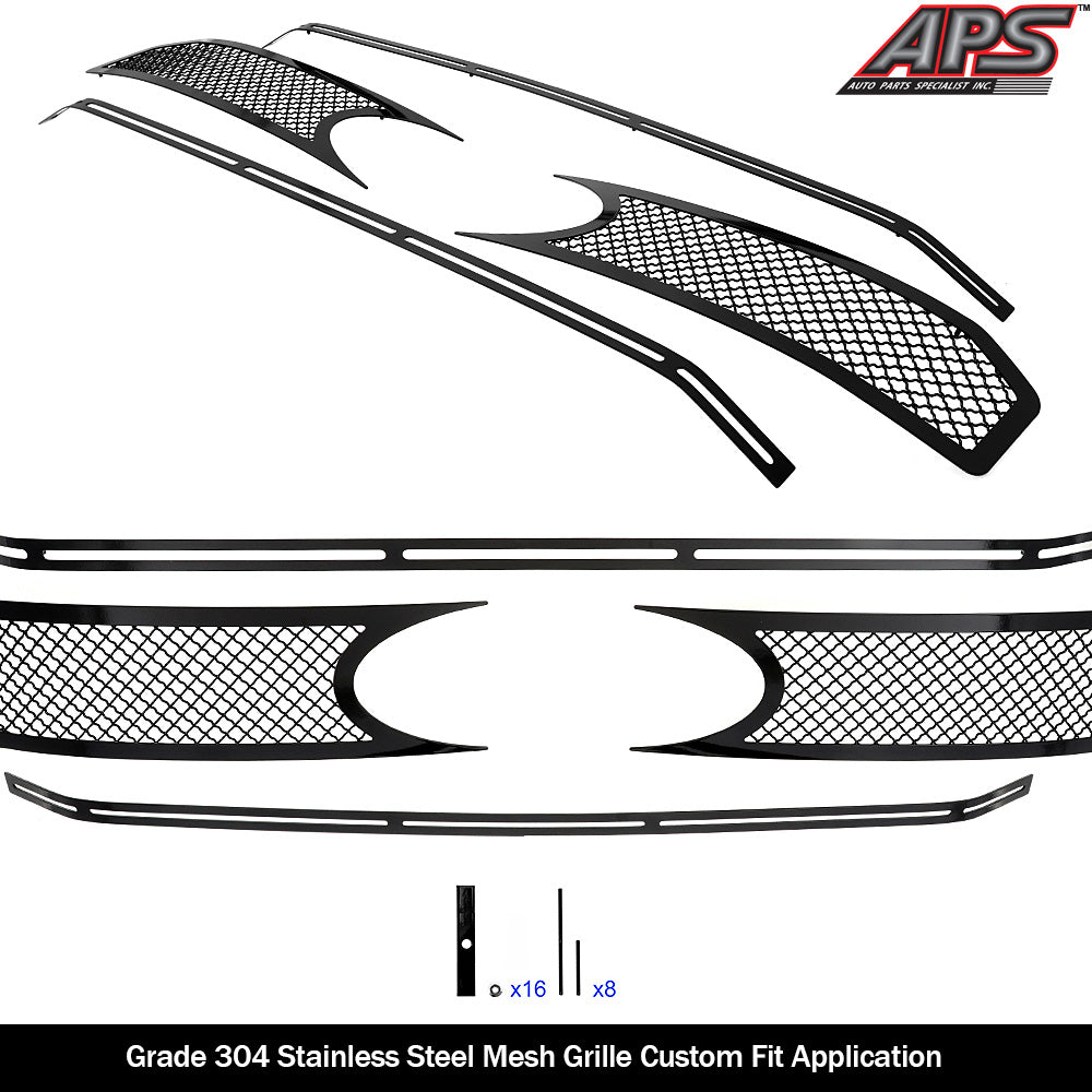 APS GR06GEA96K Main Upper Black Wire Mesh Grille Fits 2020-2022 Ford F-250