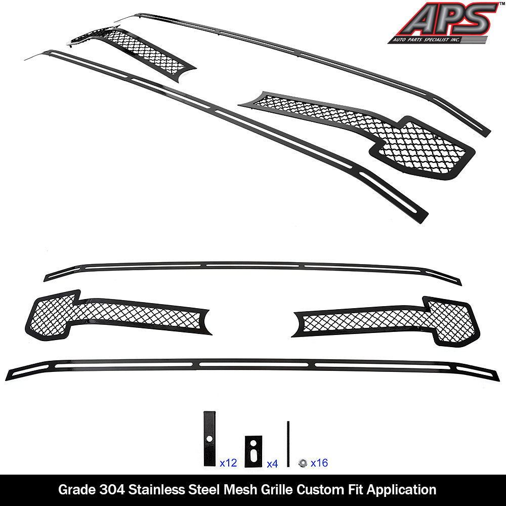 APS GR06GEJ79K Main Upper Black Wire Mesh Grille Fits 2020-2021 Ford F-250