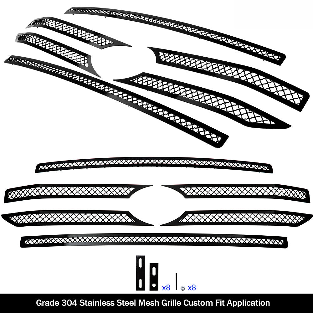 APS GR06GEJ80K Main Upper Black Wire Mesh Grille Fits 2020-2022 Ford F-250