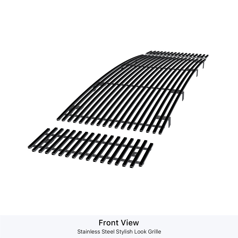 APS GR06HEE41J Main Upper Black Stainless Steel Billet Grille Fits 2008-2010 Ford F-250