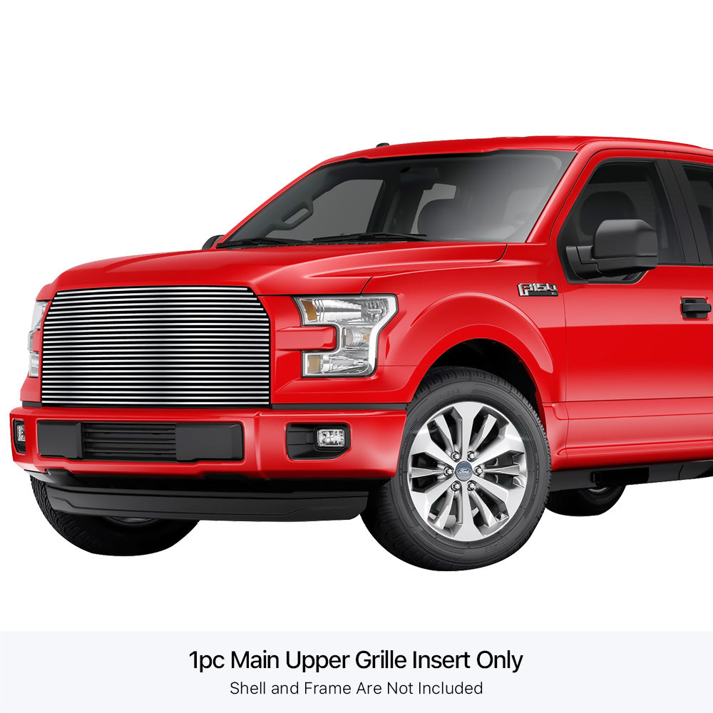 APS GR06HFC10S Main Upper Stainless Steel Billet Grille Fits 2015-2017 Ford F-150