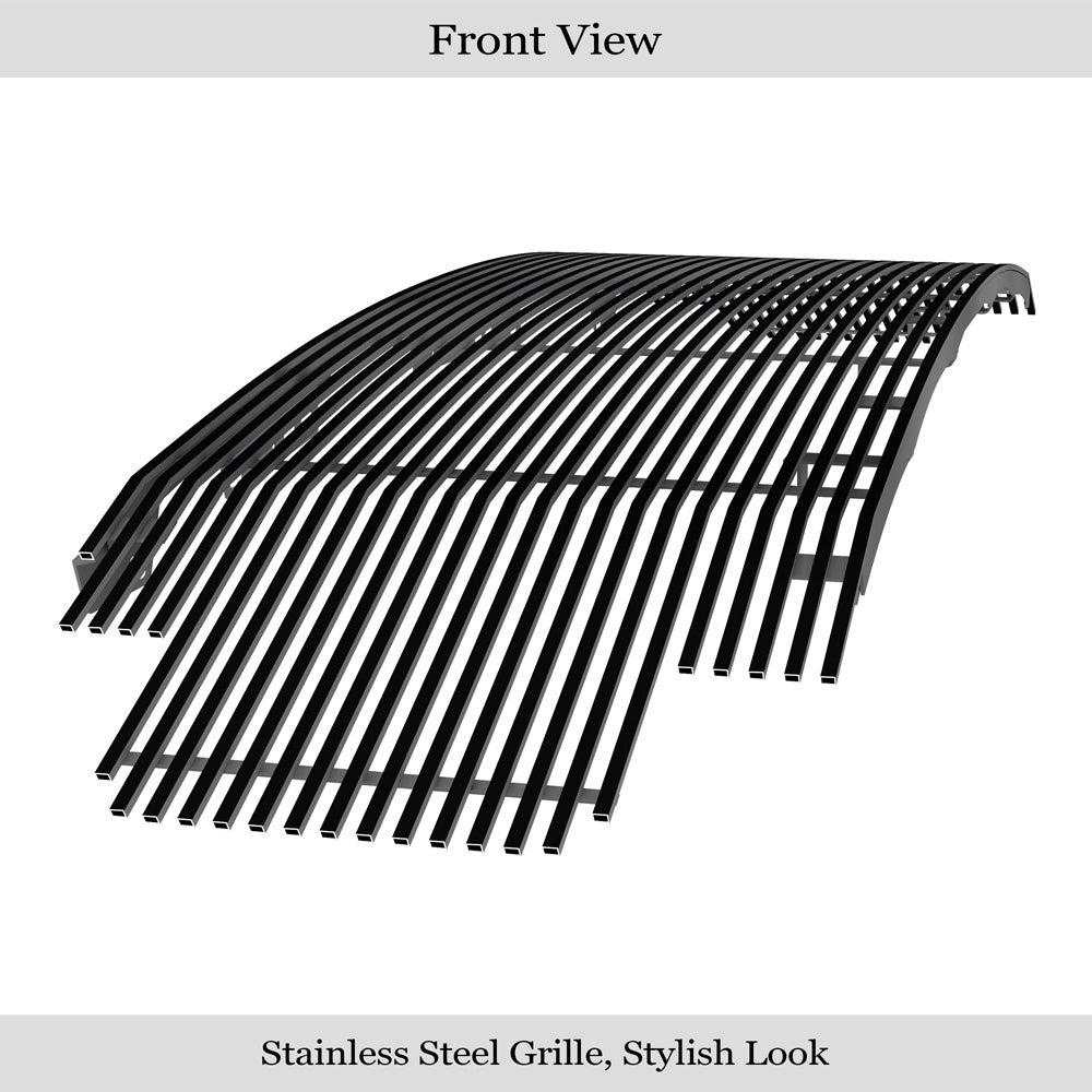 APS GR06HFC63J Main Upper Black Stainless Steel Billet Grille Fits 2017-2019 Ford F-250