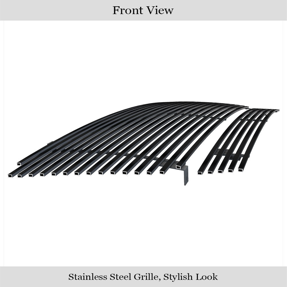 APS GR06HGI25J Main Upper & Lower Bumper Black Stainless Steel Billet Grille Fits 2006-2008 Ford F-150