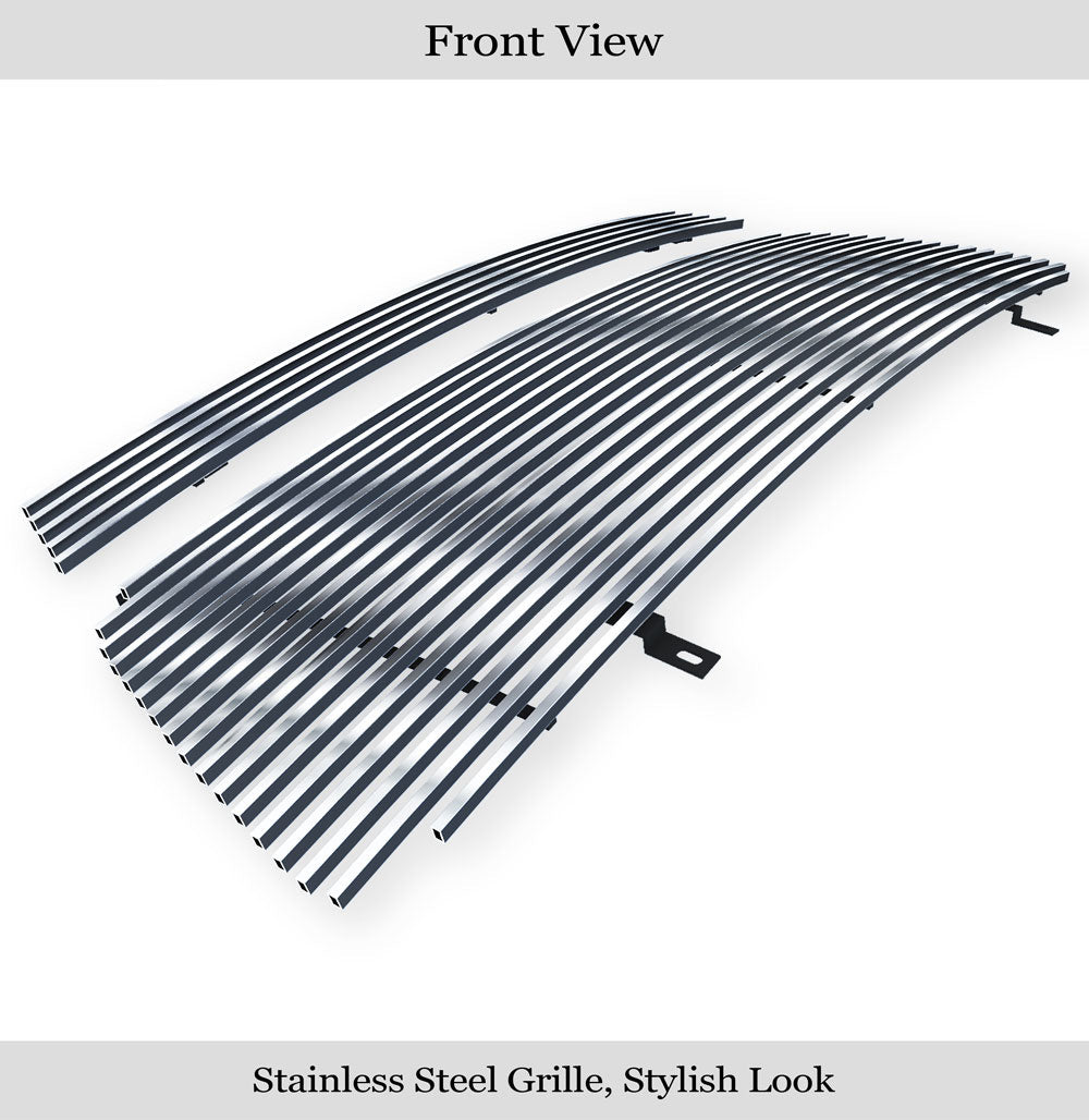 APS GR06HGI25S Main Upper & Lower Bumper Stainless Steel Billet Grille Fits 2006-2008 Ford F-150