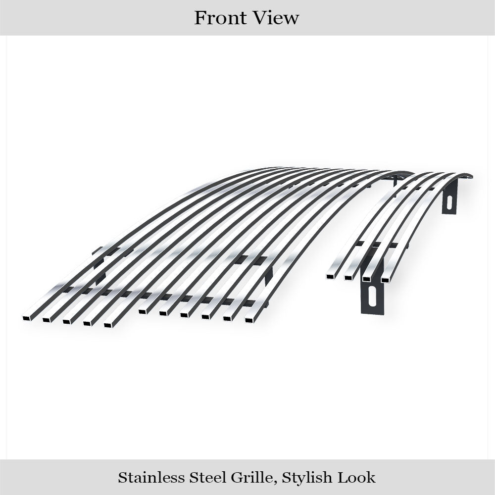 APS GR06HGI52S Main Upper & Lower Bumper Stainless Steel Billet Grille Fits 1997-1998 Ford F-150