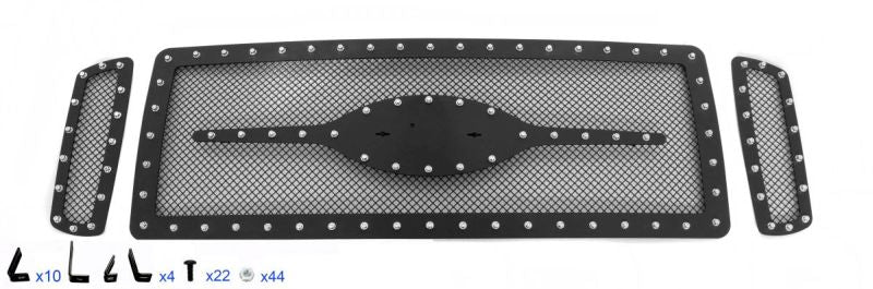 APS GR06LEA92H Main Upper Rivet Grille Fits 2005-2007 Ford Excursion