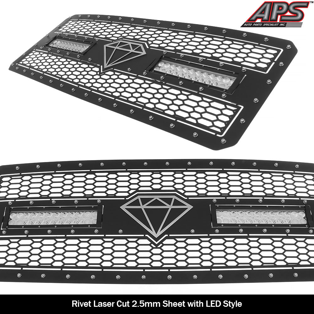 APS GR06LFH28L Main Upper Rivet Grille Fits 2011-2016 Ford F-250 SD