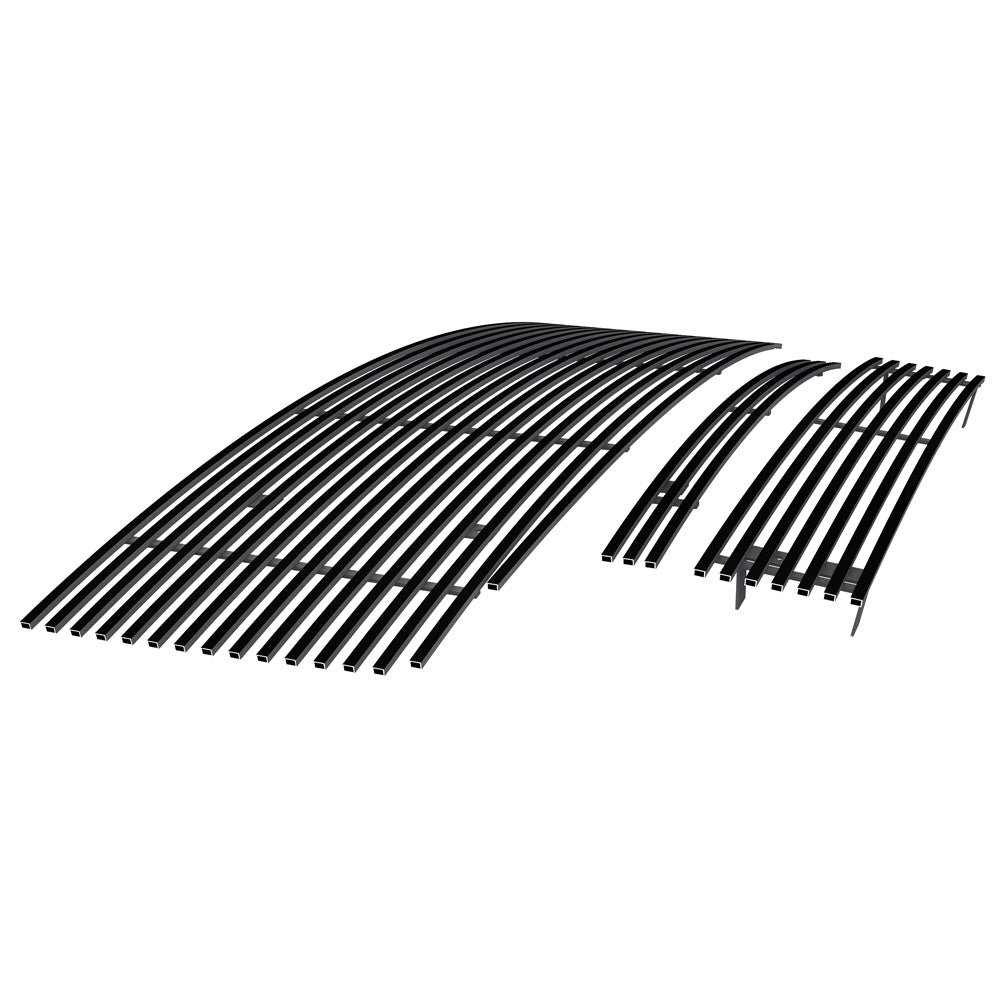 APS GR07FAA83J Main Upper & Top Bumper & Lower Bumper Black Stainless Steel Billet Grille Fits 2007-2013 GMC Sierra 1500