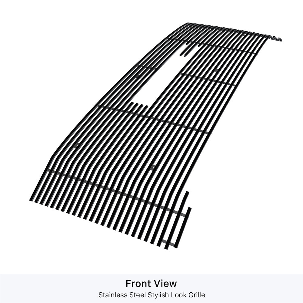 APS GR07FEA97J Main Upper Black Stainless Steel Billet Grille Fits 2020-2023 GMC Sierra 2500