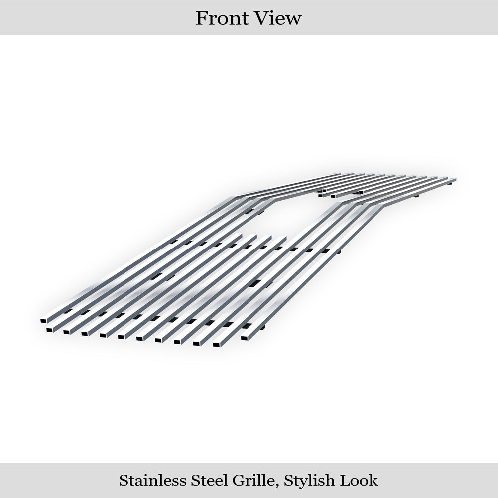 APS GR07FEB71S Main Upper Stainless Steel Billet Grille Fits 1994-1998 GMC C/K Pickup