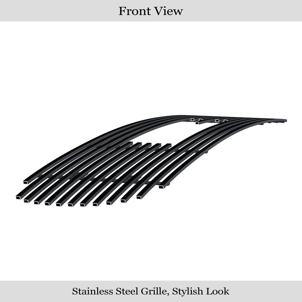 APS GR07FEG03J Main Upper Black Stainless Steel Billet Grille Fits 1999-2002 GMC Sierra 1500