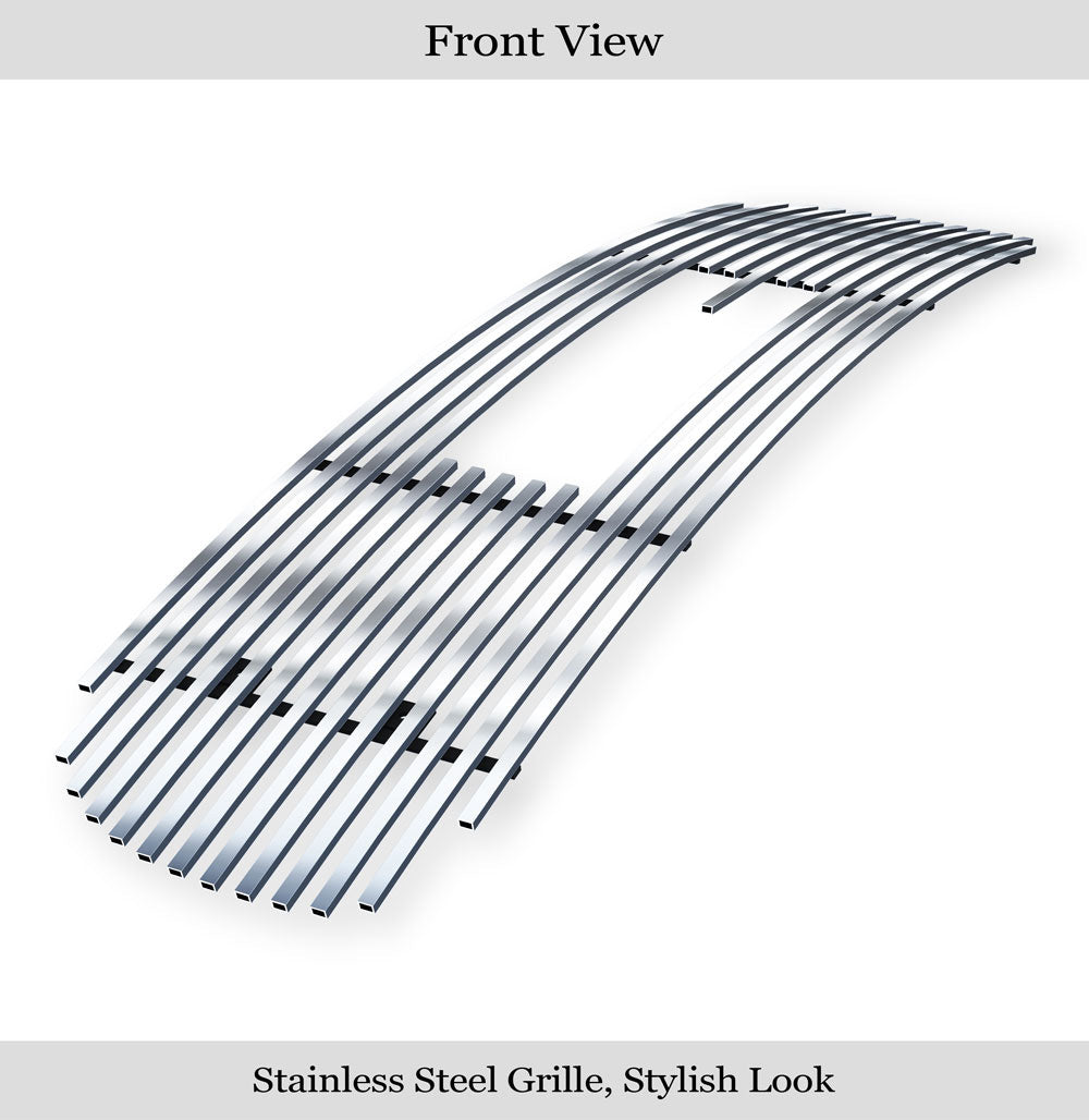 APS GR07FEG03S Main Upper Stainless Steel Billet Grille Fits 1999-2002 GMC Sierra 1500
