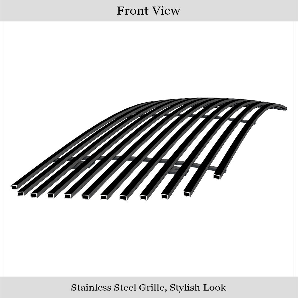 APS GR07FEG04J Main Upper Black Stainless Steel Billet Grille Fits 1999-2002 GMC Sierra 1500