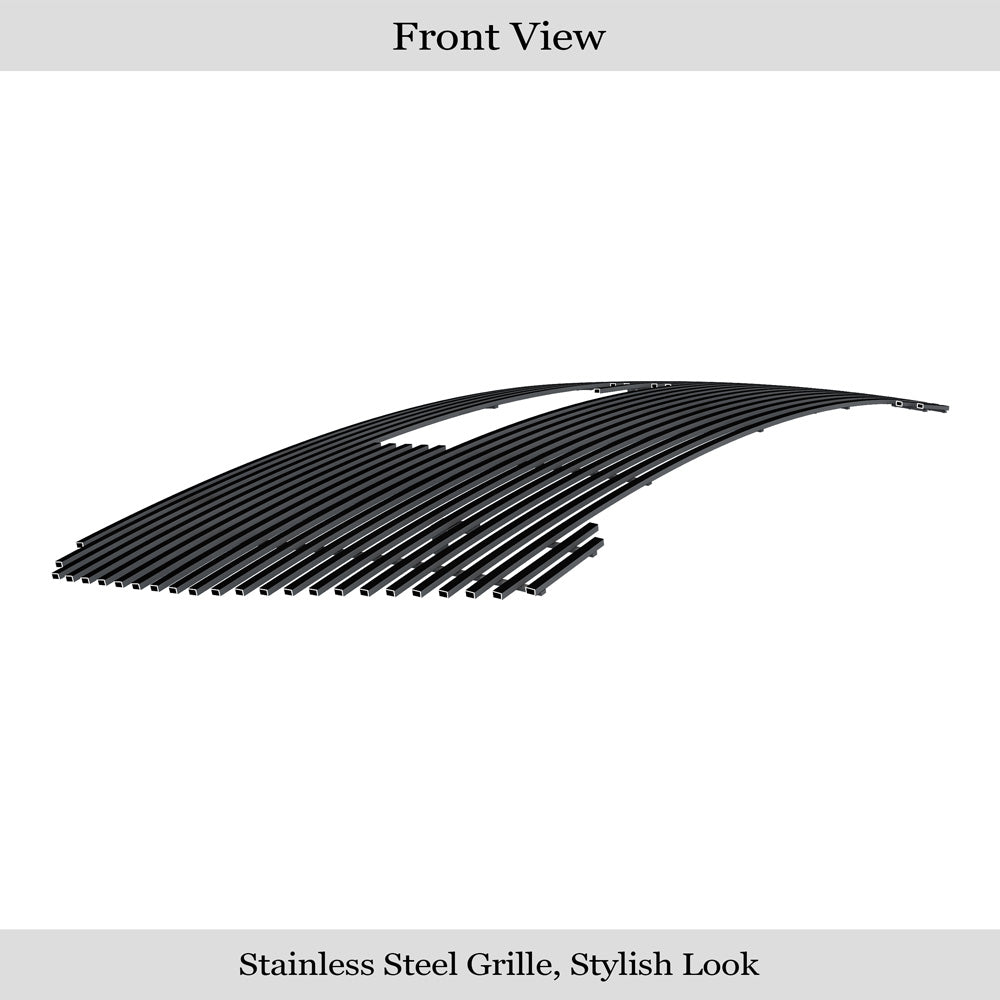 APS GR07FEJ34J Main Upper Black Stainless Steel Billet Grille Fits 2019-2021 GMC Sierra 1500
