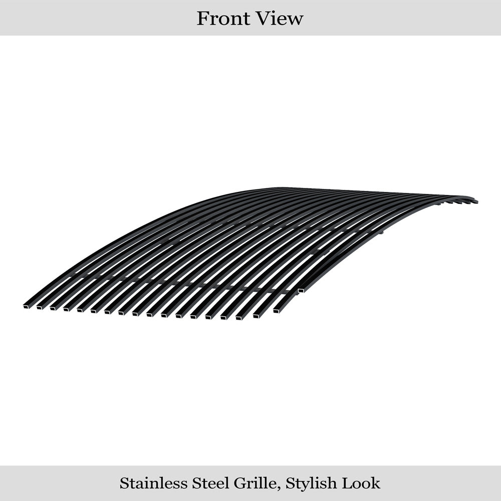 APS GR07FFE22J Main Upper Black Stainless Steel Billet Grille Fits 2007-2010 GMC Sierra 2500 HD