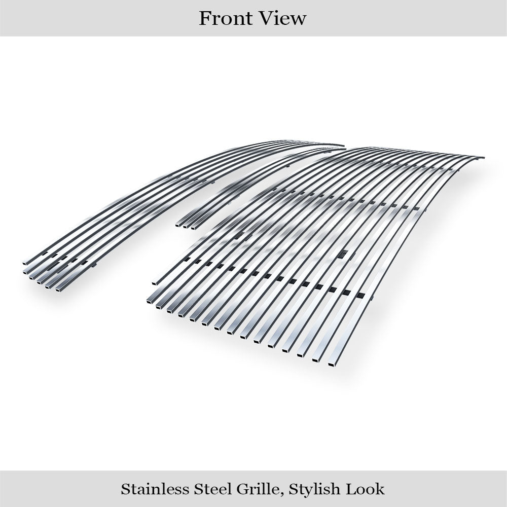 APS GR07FGG43S Main Upper & Top Bumper & Lower Bumper Stainless Steel Billet Grille Fits 2007-2013 GMC Sierra 1500