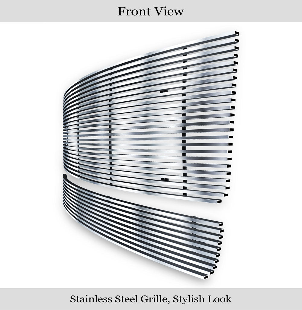 APS GR07FGH60C Main Upper & Lower Bumper Stainless Steel Billet Grille Fits 2007-2013 GMC Sierra 1500