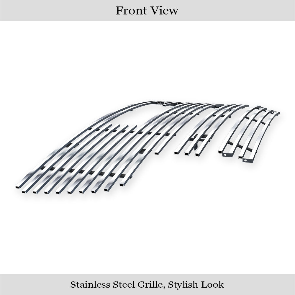 APS GR07FGI26S Main Upper & Top Bumper & Lowe Stainless Steel Billet Grille Fits 2003-2006 GMC Sierra 1500