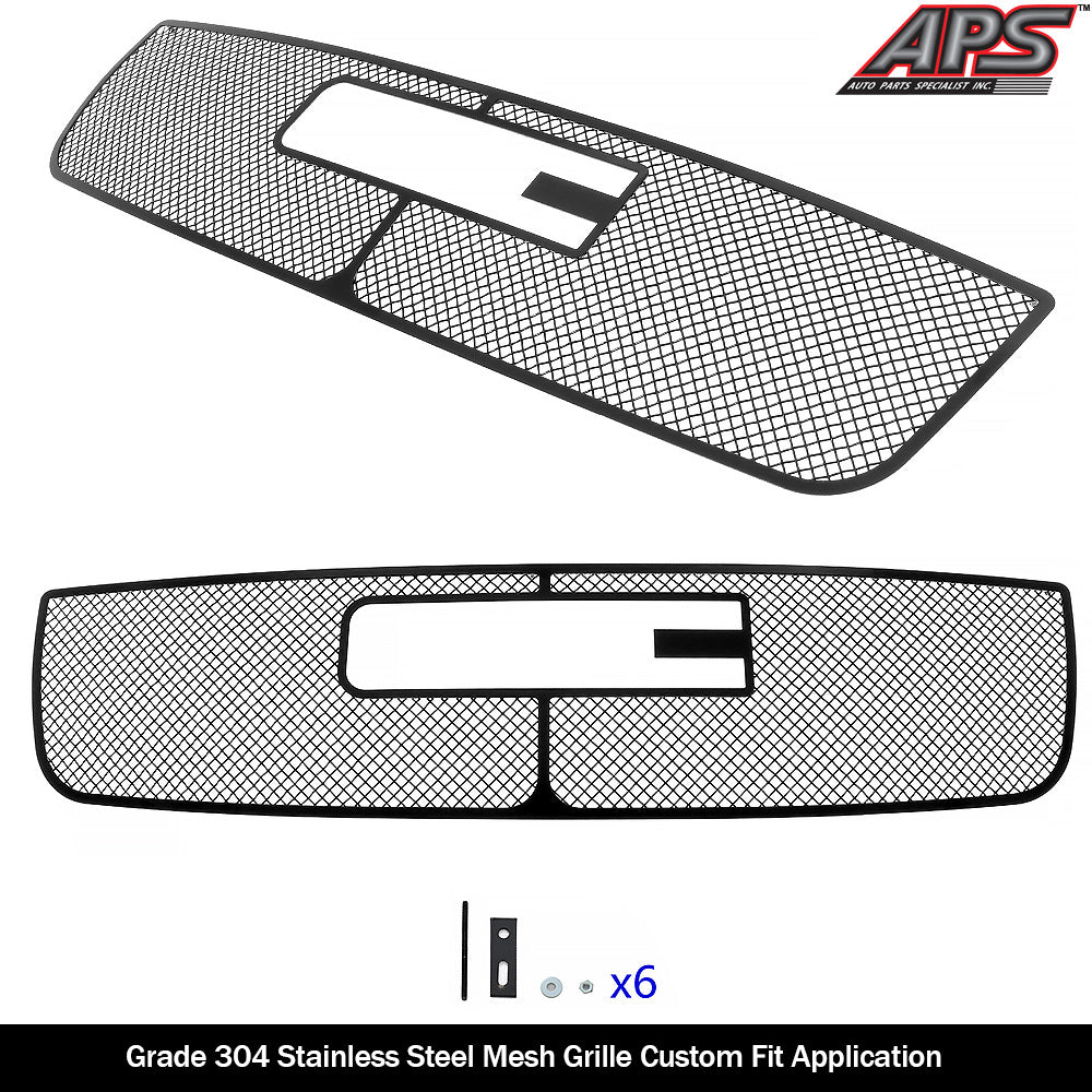 APS GR07GEG71H Main Upper Black Wire Mesh Grille Fits 2003-2006 GMC Sierra 1500