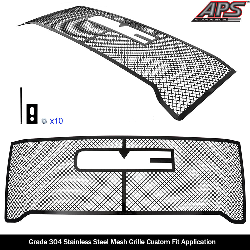 APS GR07GEJ54K Main Upper Black Wire Mesh Grille Fits 2020-2023 GMC Sierra 2500