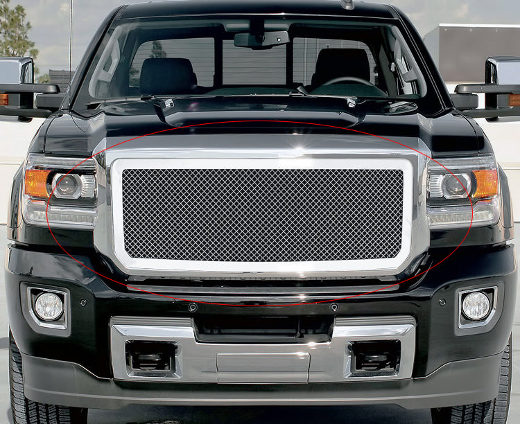 APS GR07GFC25S Main Upper Mesh Grille Fits 2015-2018 GMC Sierra 2500
