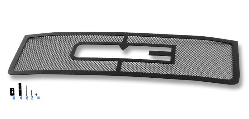 APS GR07GFH34H Main Upper Black Wire Mesh Grille Fits 2011-2014 GMC Sierra 2500 HD