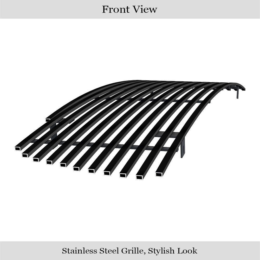 APS GR07HEC71J Main Upper Black Stainless Steel Billet Grille Fits 2003-2006 GMC Sierra 1500
