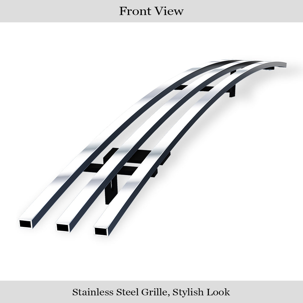 APS GR07HED72S Top Bumper Stainless Steel Billet Grille Fits 2003-2006 GMC Sierra 1500