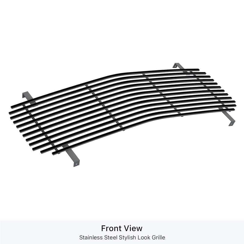 APS GR07HEJ12J Main Upper Black Stainless Steel Billet Grille Fits 1994-1998 GMC C/K Pickup
