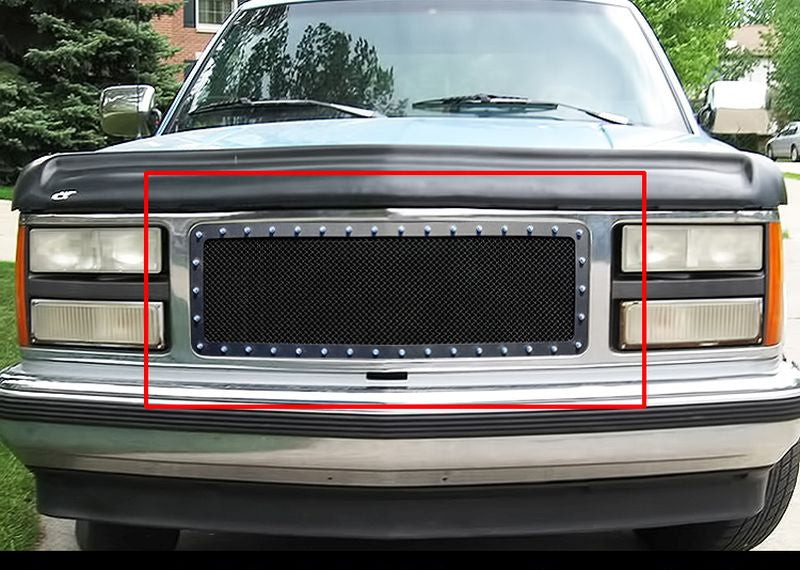 APS GR07LEJ10H Main Upper Rivet Grille Fits 1988-1993 GMC Sierra
