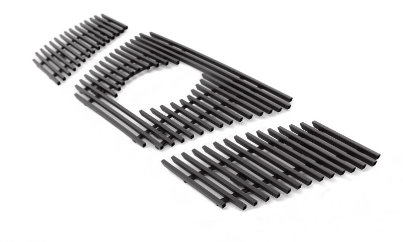 APS GR14FFD32J Main Upper Black Stainless Steel Billet Grille Fits 2005-2008 Nissan Frontier