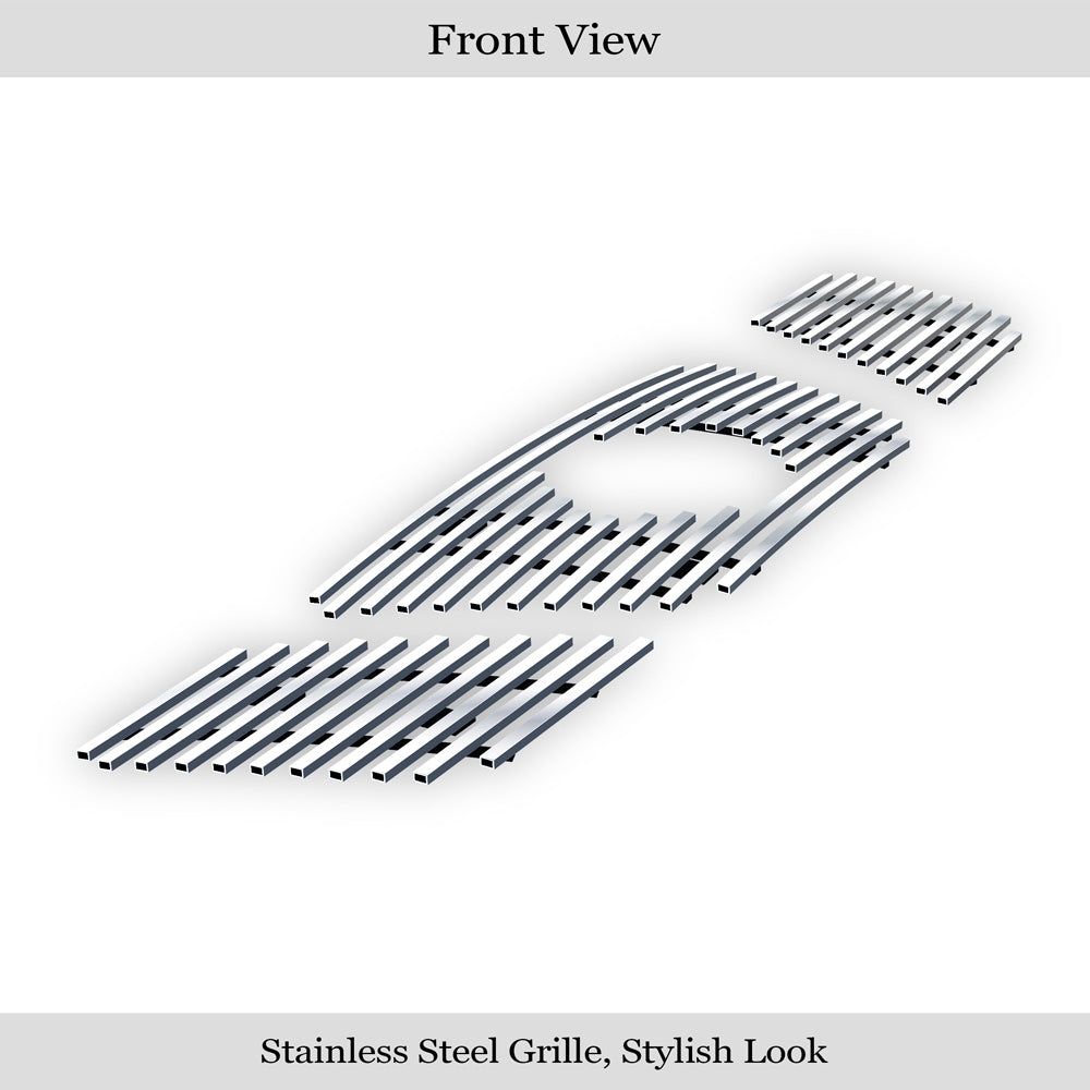 APS GR14FFD32S Main Upper Stainless Steel Billet Grille Fits 2005-2008 Nissan Frontier