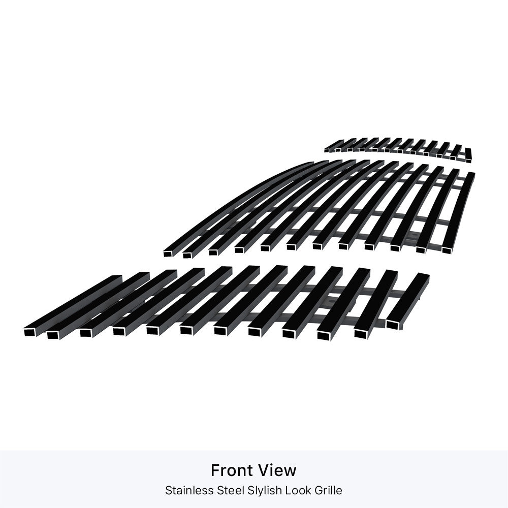 APS GR14FFE20J Main Upper Black Stainless Steel Billet Grille Fits 2008-2015 Nissan Titan