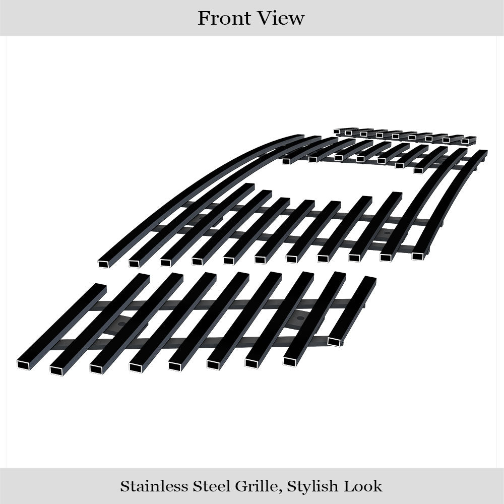 APS GR14FFF41J Main Upper Black Stainless Steel Billet Grille Fits 2009-2021 Nissan Frontier