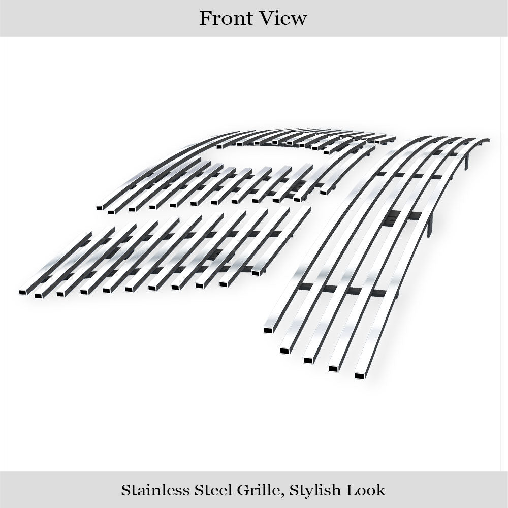 APS GR14FGI66S Main Upper & Lower Bumper Stainless Steel Billet Grille Fits 2005-2008 Nissan Frontier