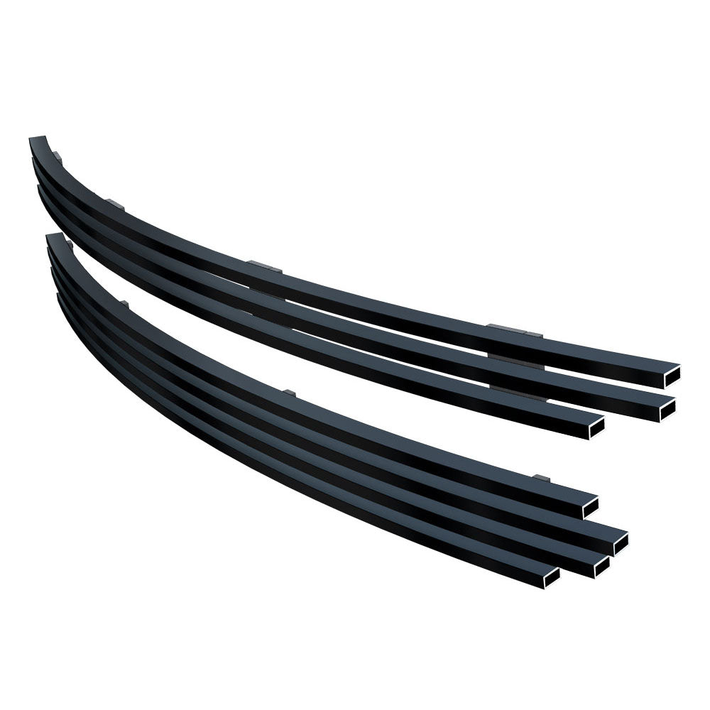 APS GR14HED19J Main Upper Black Stainless Steel Billet Grille Fits 2001-2004 Nissan Frontier