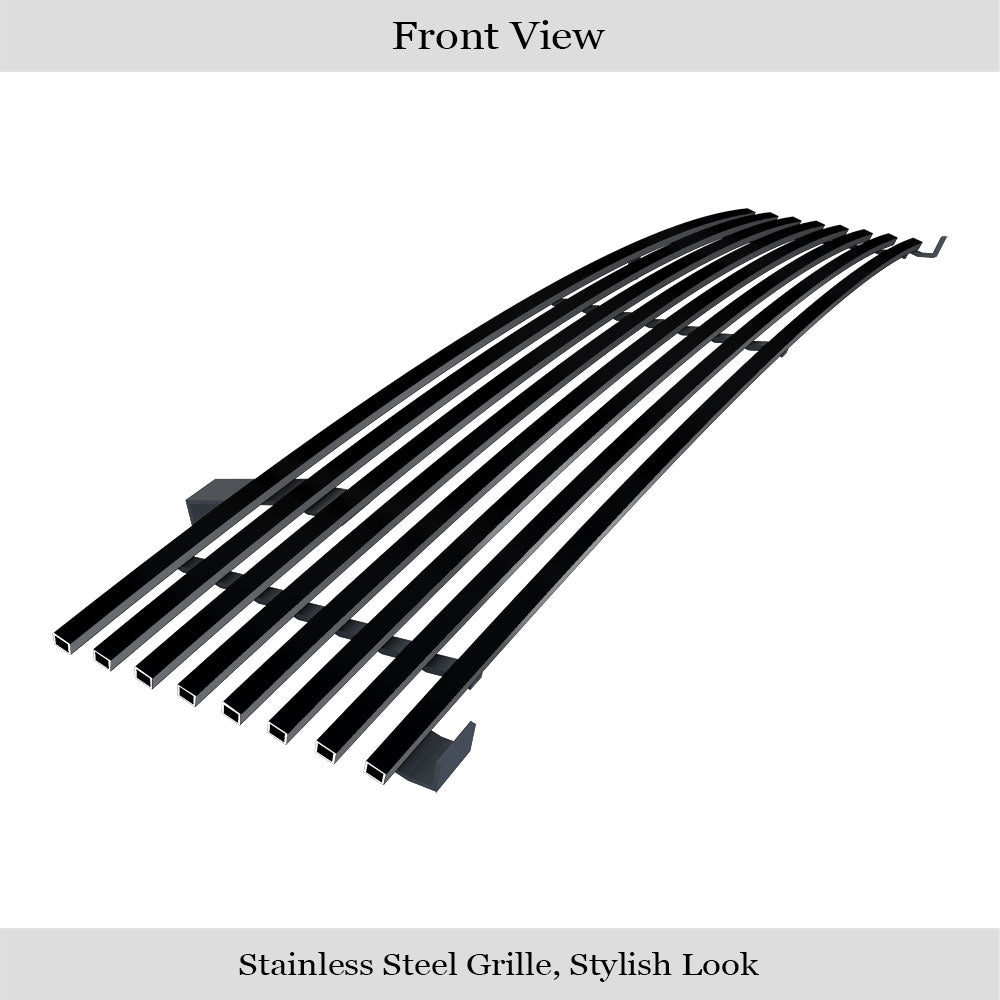 APS GR14HED39J Main Upper Black Stainless Steel Billet Grille Fits 1998-2000 Nissan Frontier