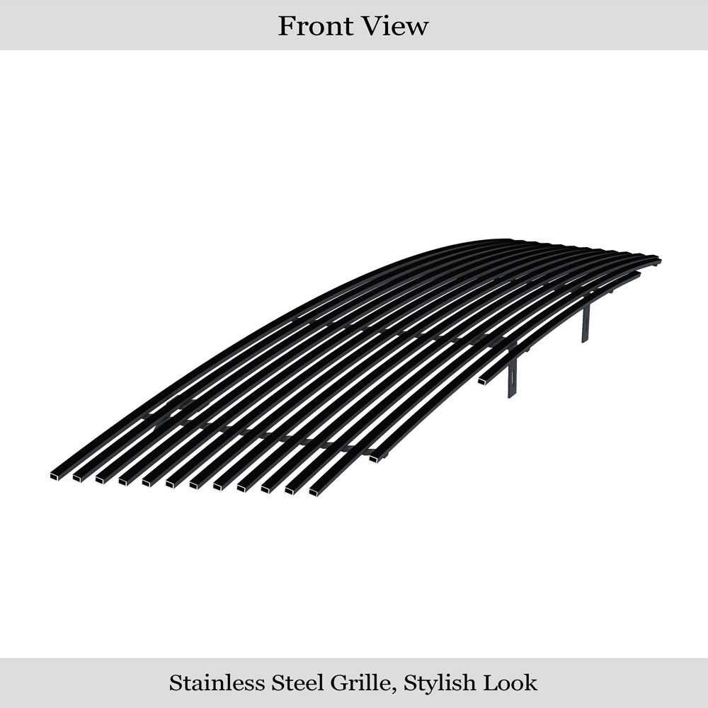 APS GR14HEE43J Main Upper Black Stainless Steel Billet Grille Fits 2005-2008 Nissan Frontier