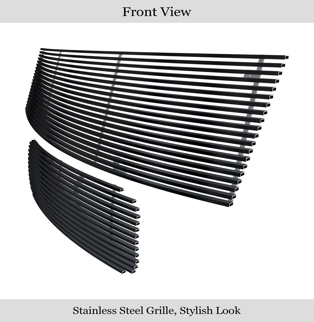 APS GR14HGH16J Main Upper & Lower Bumper Black Stainless Steel Billet Grille Fits 2004-2007 Nissan Armada