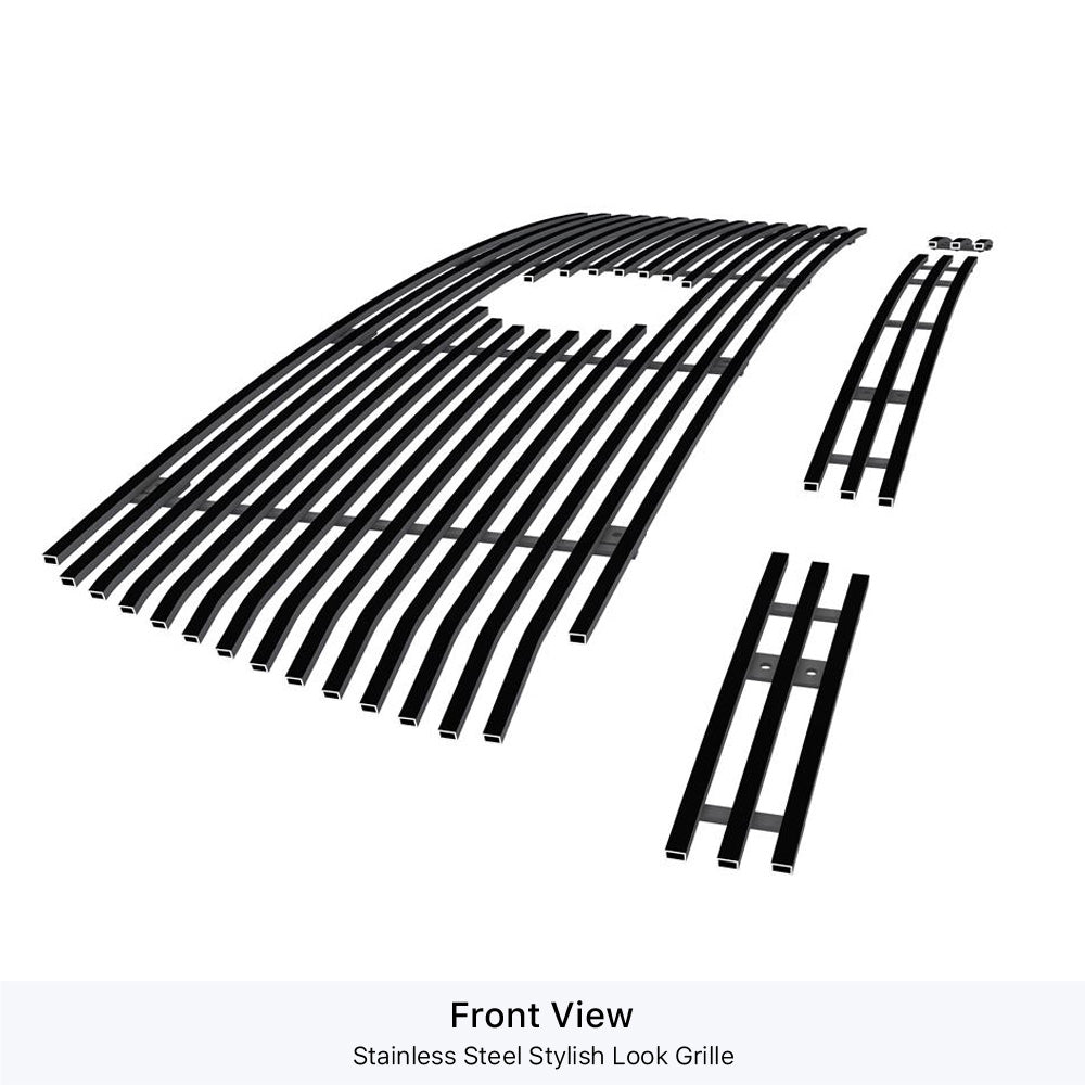 APS GR20FAJ08J Main Upper & Lower Bumper Black Stainless Steel Billet Grille Fits 2010-2013 Toyota Tundra