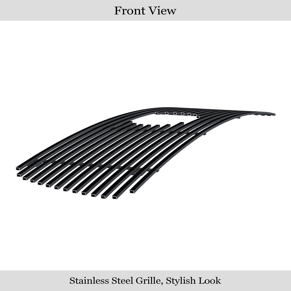 APS GR20FED58J Main Upper Black Stainless Steel Billet Grille Fits 2007-2009 Toyota Tundra