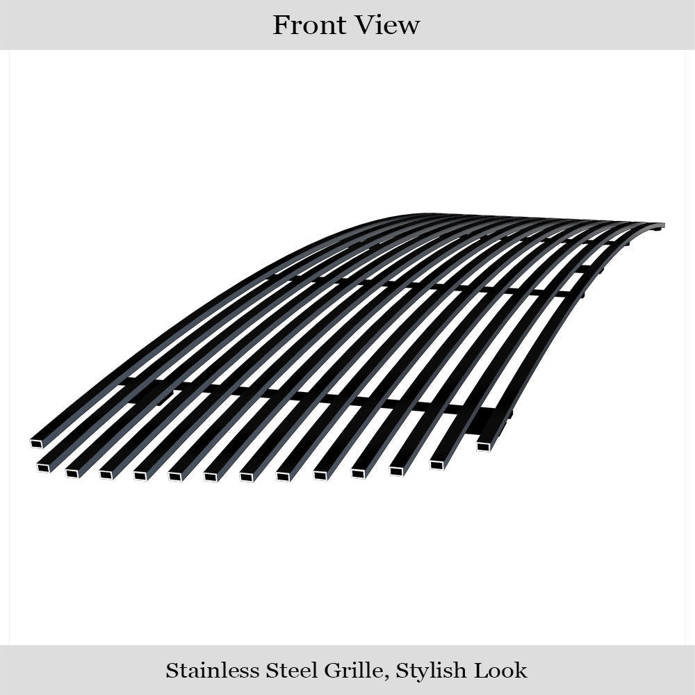 APS GR20FED64J Main Upper Black Stainless Steel Billet Grille Fits 2007-2009 Toyota Tundra