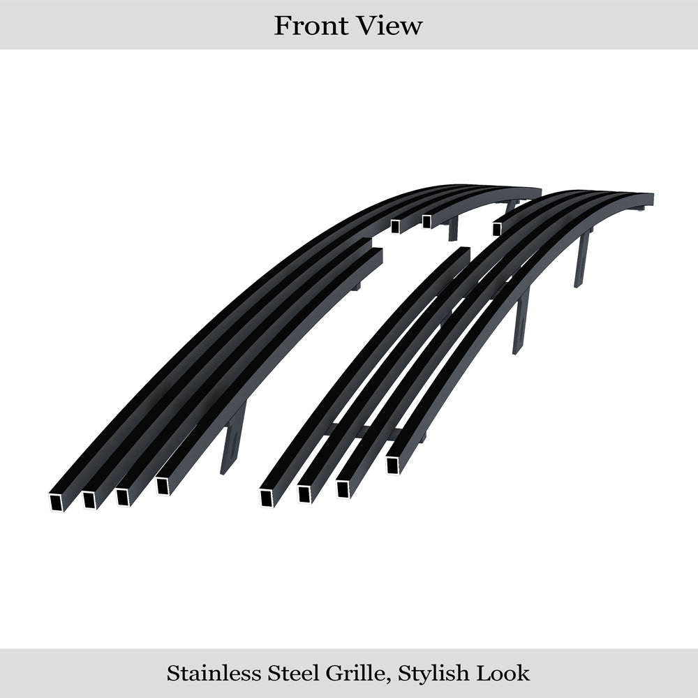 APS GR20FFE63J Main Upper Black Stainless Steel Billet Grille Fits 1998-2000 Toyota Tacoma