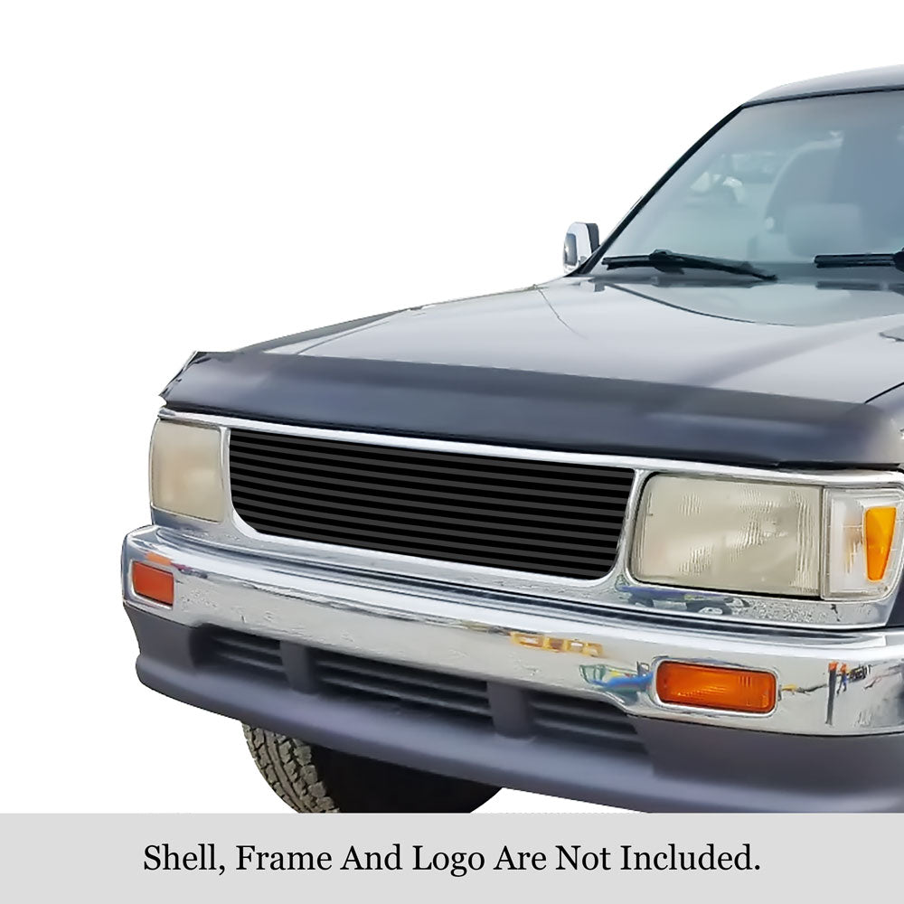 APS GR20HEA19J Main Upper Black Stainless Steel Billet Grille Fits 1993-1999 Toyota T-100 Pickup