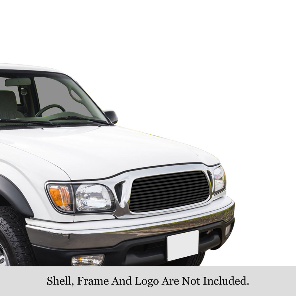 APS GR20HEC65J Main Upper Black Stainless Steel Billet Grille Fits 2001-2004 Toyota Tacoma
