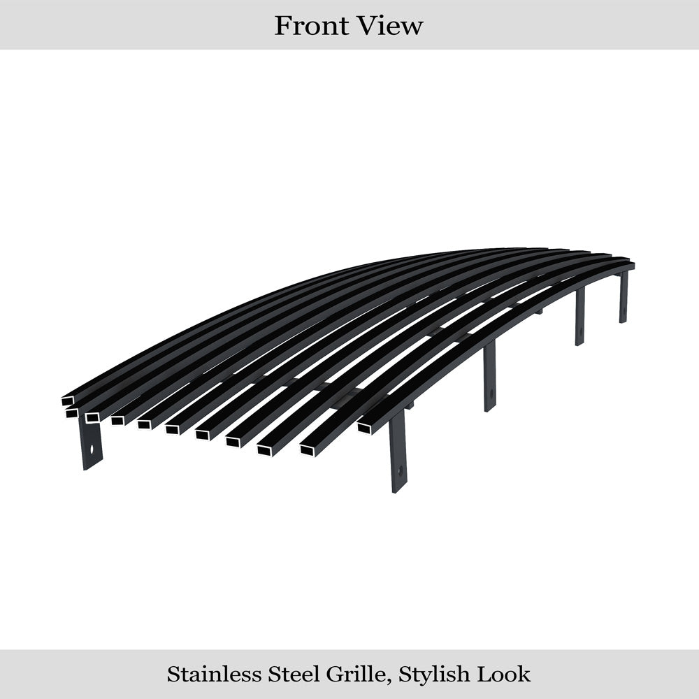 APS GR20HEC65J Main Upper Black Stainless Steel Billet Grille Fits 2001-2004 Toyota Tacoma