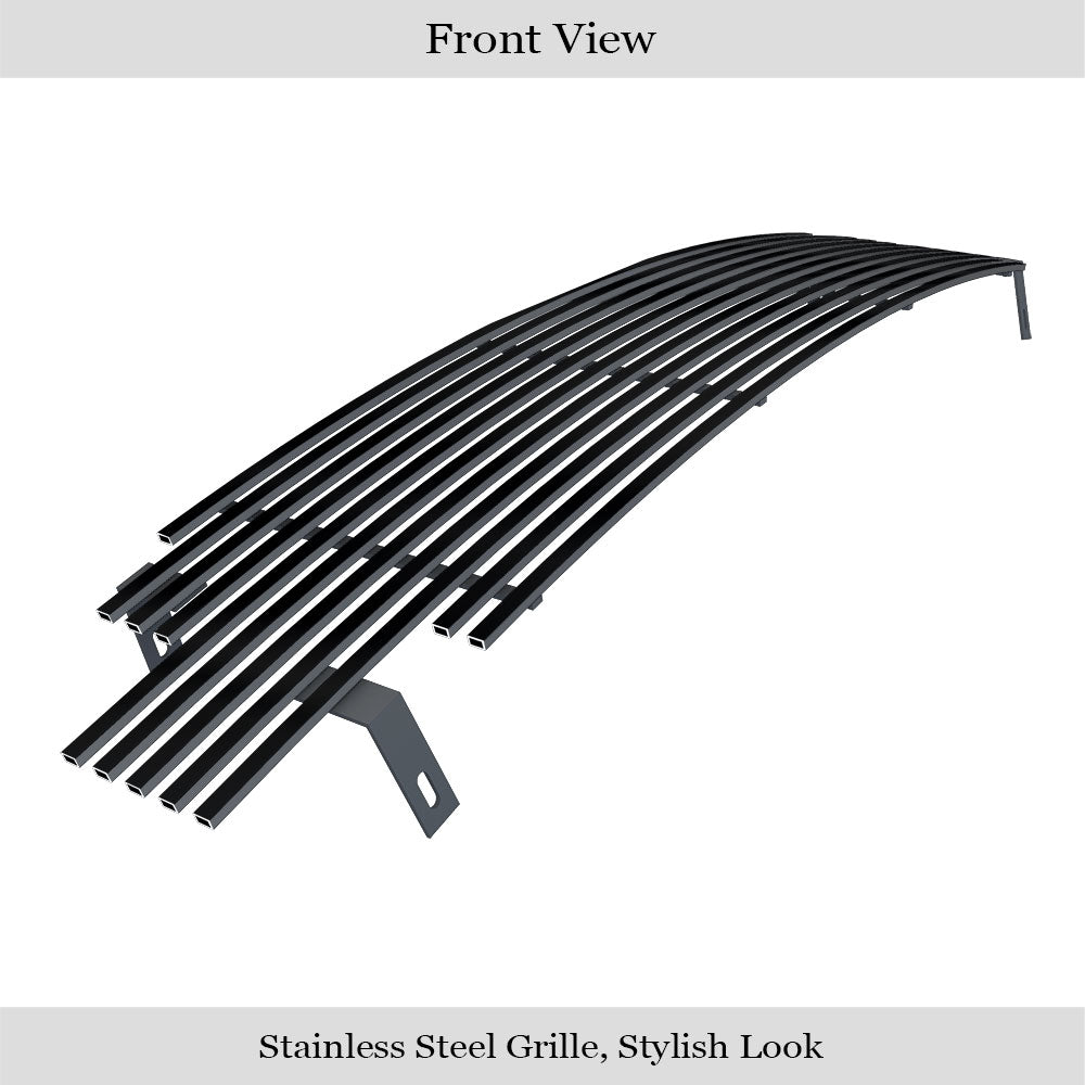 APS GR20HED65J Main Upper Black Stainless Steel Billet Grille Fits 2001-2004 Toyota Tacoma